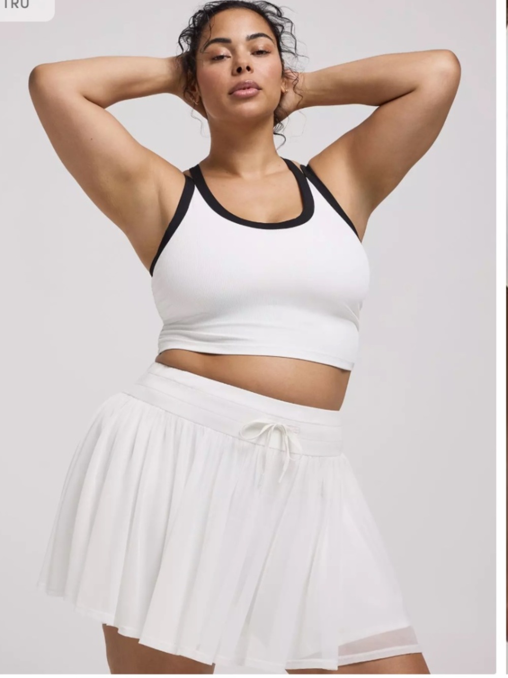 Torrid TRU size 4 SET (Skort and X back Sports Bra/Shirt), White